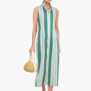 Tuckernuck Seahaven Stripe Leighton Green Sleeveless Dress